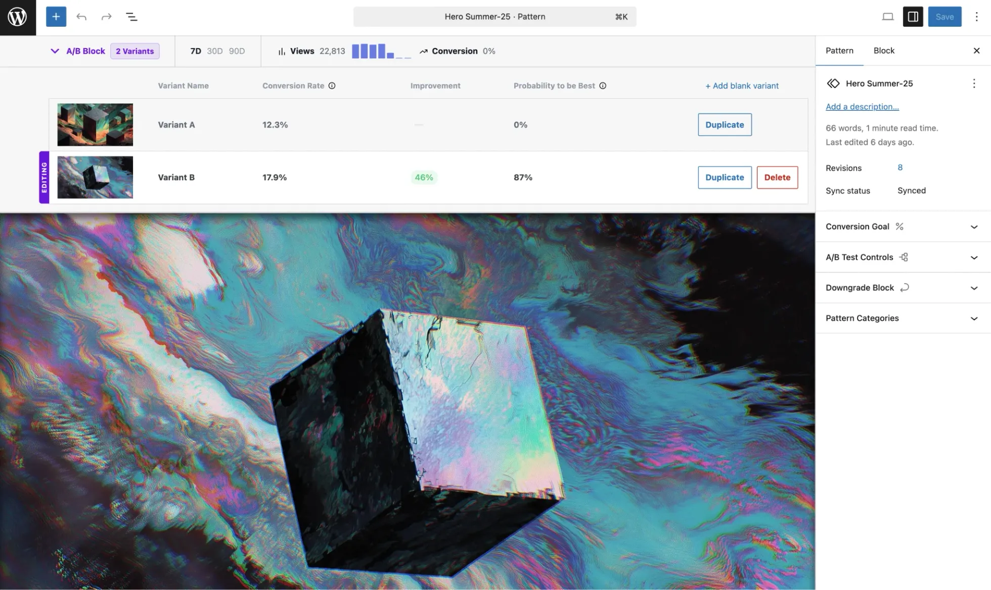 Accelerate A/B testing interface