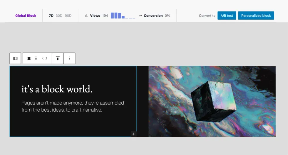 WordPress block editor screenshot